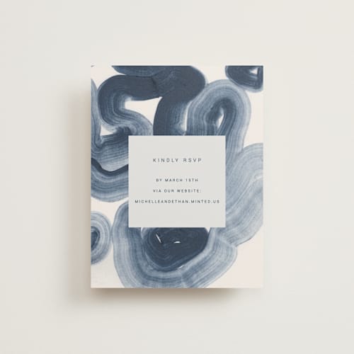 This is a ocean rsvp cards with standard by Sumak Studio called meanders printing on signature in standard