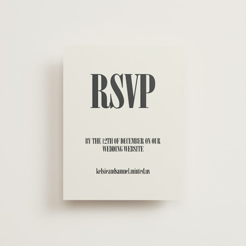 This is a ash rsvp cards with standard by Kelly Watkins called flynn printing on signature in standard