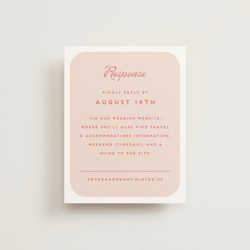 This is a garden rsvp cards with standard by Snow and Ivy called penumbra printing on signature in standard