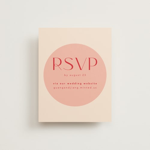 This is a blossom rsvp cards with standard by Hudson meet Rose called unity printing on signature in standard
