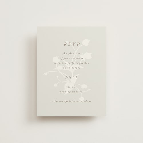 This is a fawn rsvp cards with standard by AK Graphics called autumnal printing on signature in standard