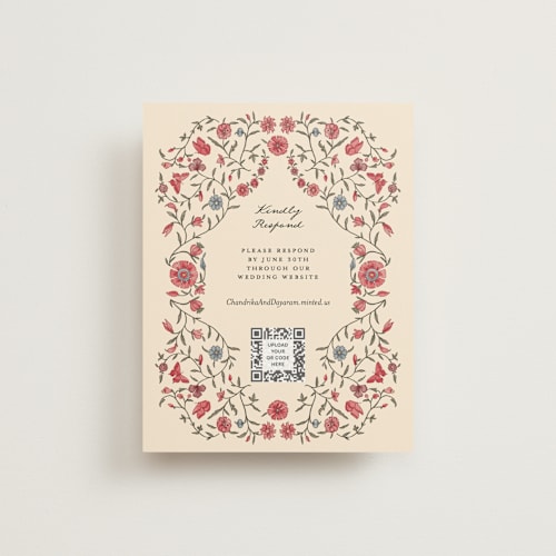 This is a almond rsvp cards with standard by Jenna Holcomb called tapestry printing on signature in standard