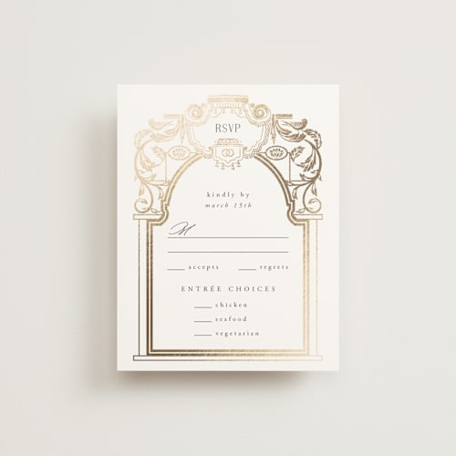This is a onyx rsvp cards with foil pressed by Ana de Sousa called mirror printing on signature in standard
