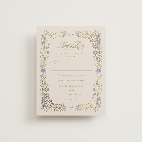 This is a heather rsvp cards with foil pressed by Vera Lim called fairytale.. printing on signature in standard
