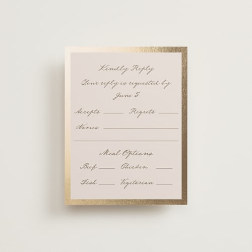 This is a dew rsvp cards with foil pressed by Petra Kern called mountain love printing on signature in standard