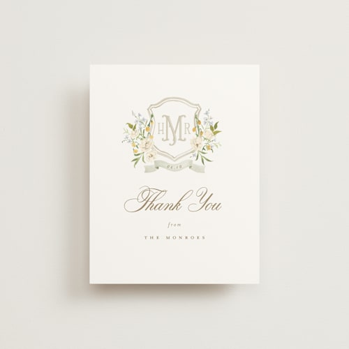 This is a chiffon wedding thank you cards with standard by Everett Paper Goods called avalon printing on signature in standard