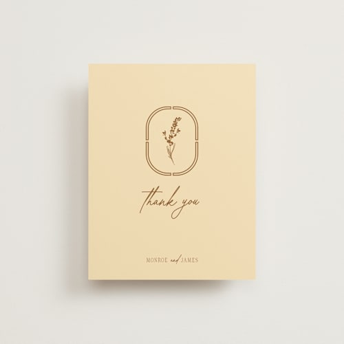This is a bark wedding thank you cards with standard by Jen Ramsey called classic and floral printing on signature in standard
