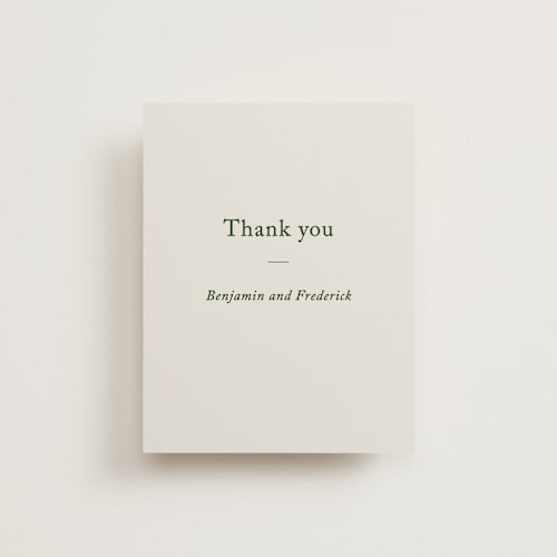 This is a forest wedding thank you cards with standard by Bethan called editorial printing on signature in standard