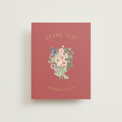This is a rose wedding thank you cards with standard by Itsy Belle Studio called ruban en fleur printing on signature in standard