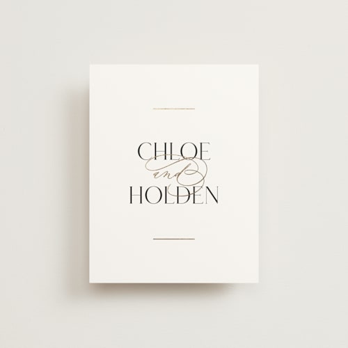 This is a sugar wedding thank you cards with foil pressed by Jessica Williams called idyllic printing on signature in standard