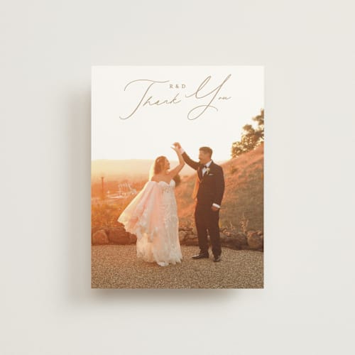 This is a spring thank you postcards by Phrosné Barwood called floral arch printing on signature in postcard