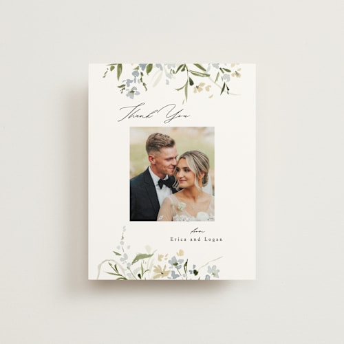 This is a lily thank you postcards by Everett Paper Goods called fleur printing on signature in postcard