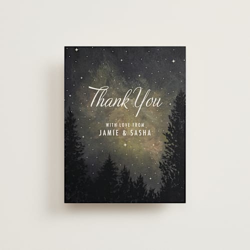 This is a shadow thank you postcards by Elly called starry, starry night printing on signature in postcard