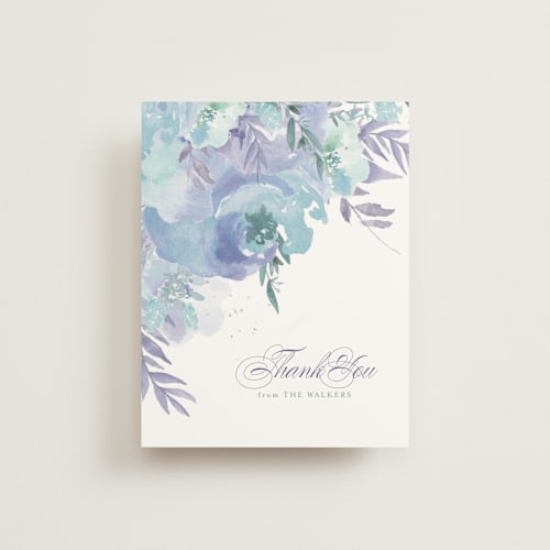 This is a dew thank you postcards by Grace Kreinbrink called big blooms printing on signature in postcard