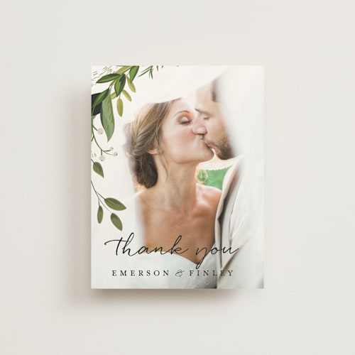 This is a fern thank you postcards by Susan Moyal called vines of green printing on signature in postcard