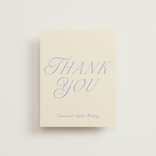 This is a ocean thank you postcards with standard by Baumbirdy called luxe printing on signature in postcard