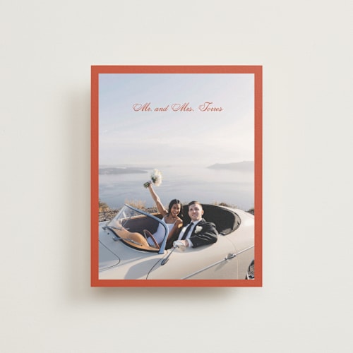 This is a cherry thank you postcards with standard by Ani Somi called borders printing on signature in postcard