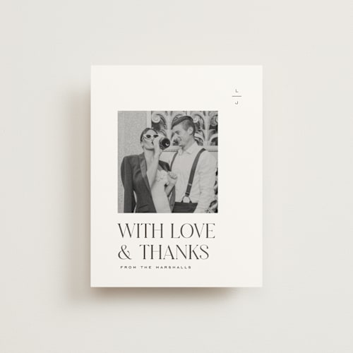 This is a diamond wedding thank you cards with standard by Heather Cairl called clarity printing on strathmore in standard