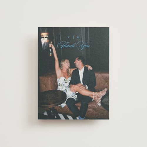 This is a neptune wedding thank you cards with standard by Kristie Kern called gwenyth printing on strathmore in standard