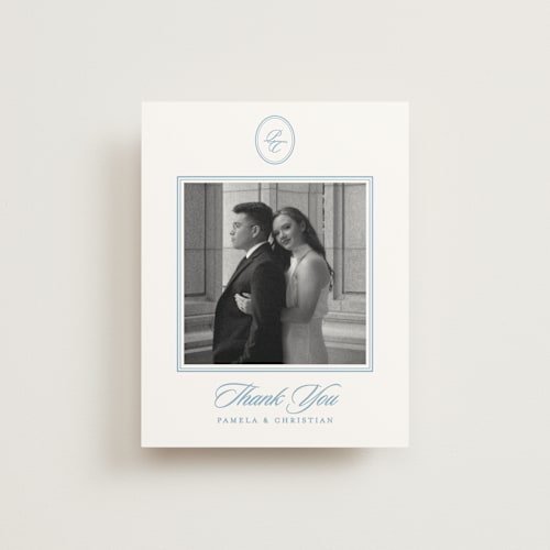 This is a capri wedding thank you cards with standard by Creo Study called scripted printing on strathmore in standard