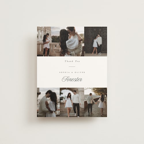 This is a graphite wedding thank you cards with standard by Leah Bisch called beautiful day printing on strathmore in standard