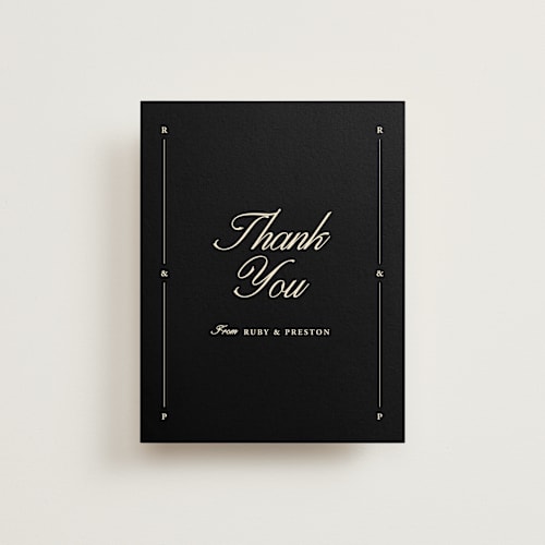 This is a sunshine wedding thank you cards with standard by Jen Ramsey called elegant and formal printing on strathmore in standard