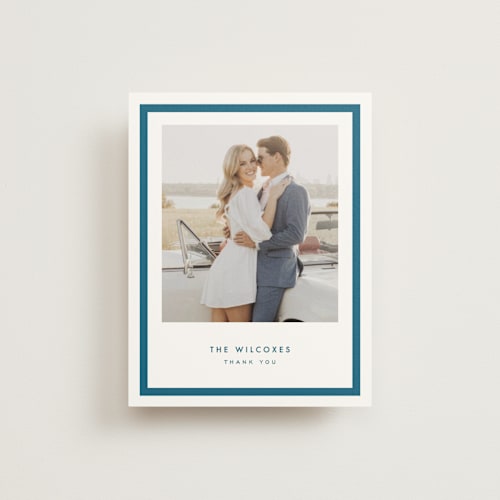 This is a ocean wedding thank you cards with standard by Kelly Schmidt called coast printing on strathmore in standard