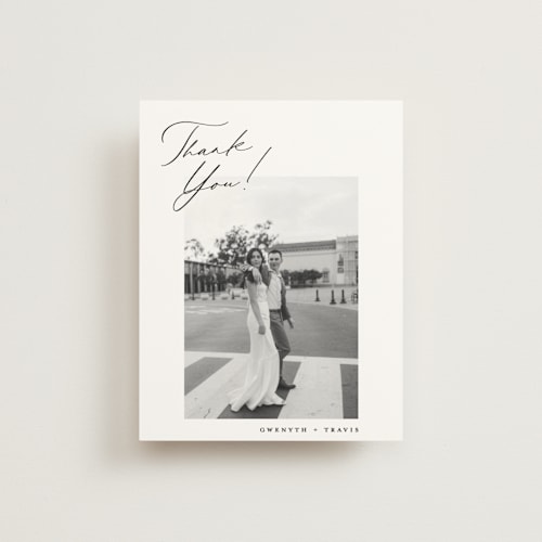 This is a cotton wedding thank you cards with standard by Carolyn Nicks called kinkaid printing on strathmore in standard