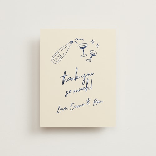 This is a blue velvet wedding thank you cards with standard by Helena Vitto called handwritten letter printing on strathmore in standard