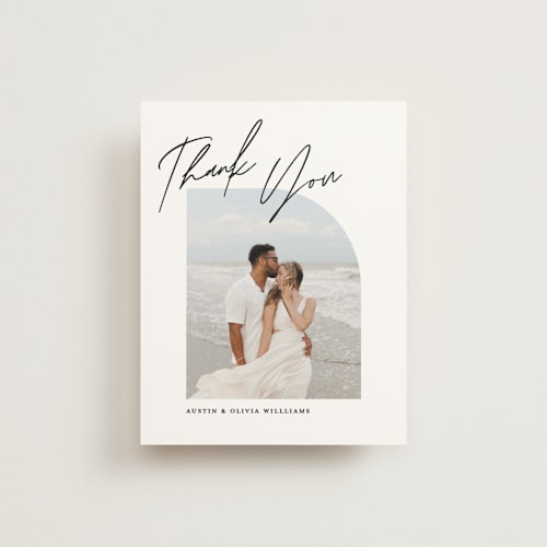 This is a cloud wedding thank you cards with standard by Pixel and Hank called merge printing on strathmore in standard