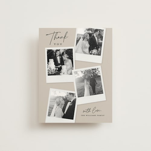 This is a dune wedding thank you cards with standard by Kerry Doyle called instant elegance printing on strathmore in standard
