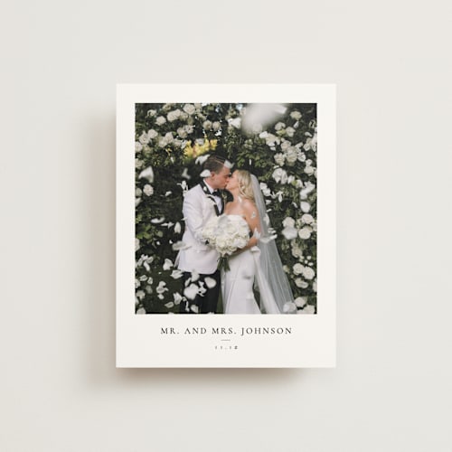 This is a ink wedding thank you cards with standard by Wildfield Paper Co called daisies printing on strathmore in standard