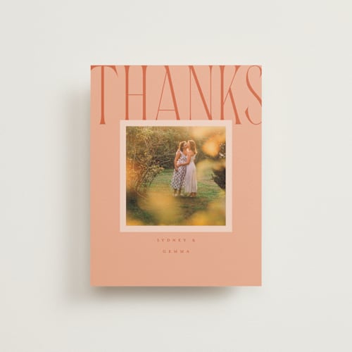 This is a poppy wedding thank you cards with standard by Morgan Kendall called bloom printing on strathmore in standard