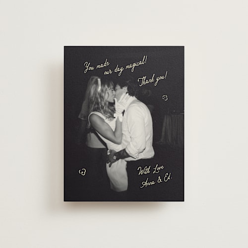 This is a oat wedding thank you cards with standard by Helena Vitto called love rests in a garden printing on strathmore in standard