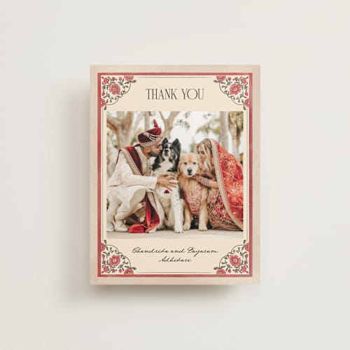 This is a almond wedding thank you cards with standard by Jenna Holcomb called tapestry printing on strathmore in standard
