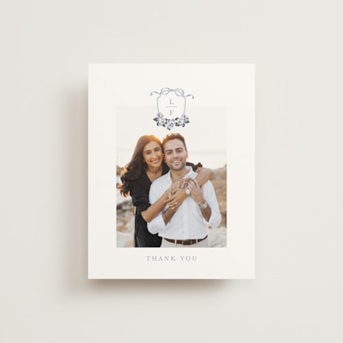 This is a french wedding thank you cards with standard by Design Lotus called be with you printing on strathmore in standard