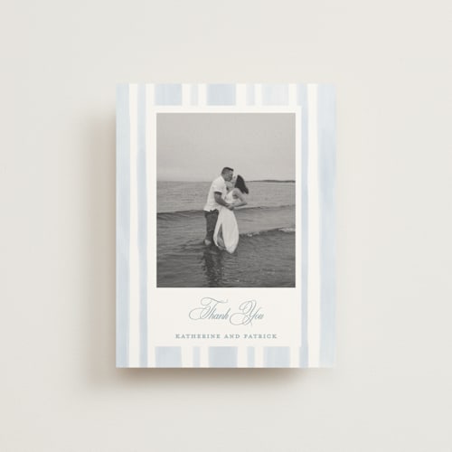 This is a ocean wedding thank you cards with standard by Creo Study called coastal crest printing on strathmore in standard