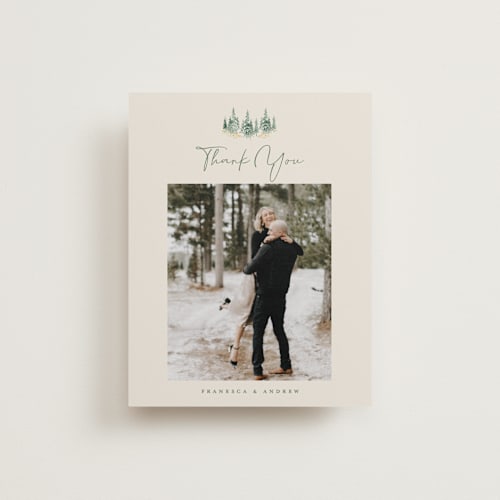 This is a summer wedding thank you cards with standard by Petra Kern called miniature mountainscape printing on strathmore in standard