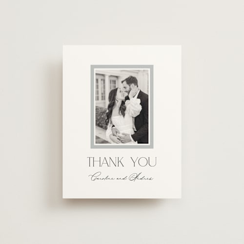 This is a cotton wedding thank you cards with standard by Vanessa Doyle called contemporary printing on strathmore in standard