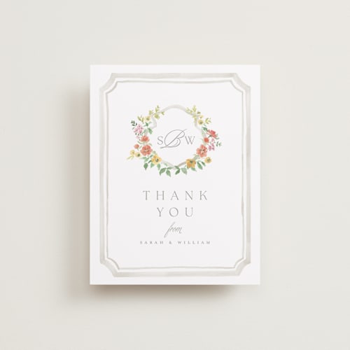 This is a hibiscus wedding thank you cards with standard by Everett Paper Goods called chelsea printing on strathmore in standard