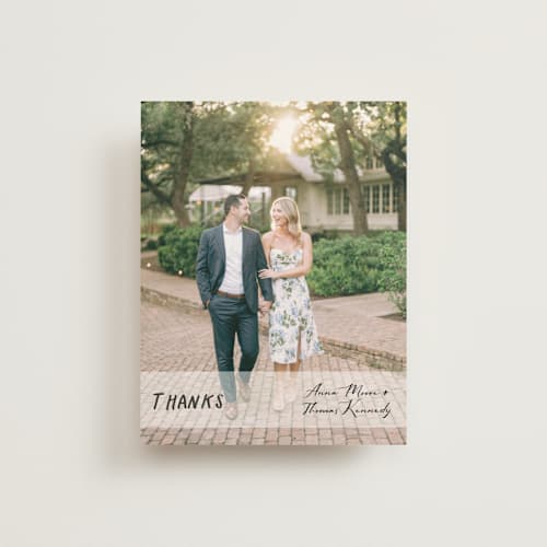 This is a cloudy wedding thank you cards with standard by Sherley Ferreira called southern soul printing on strathmore in standard