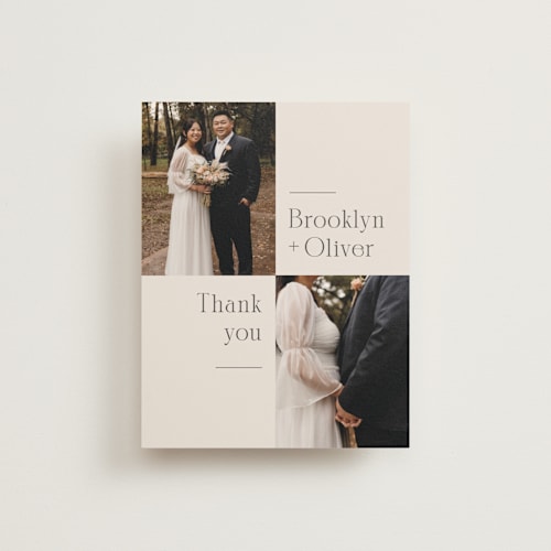 This is a latte wedding thank you cards with standard by Kristie Kern called portland printing on strathmore in standard