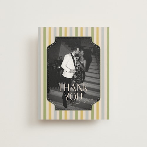 This is a summer citrus wedding thank you cards with standard by Vera Lim called the gallery printing on strathmore in standard