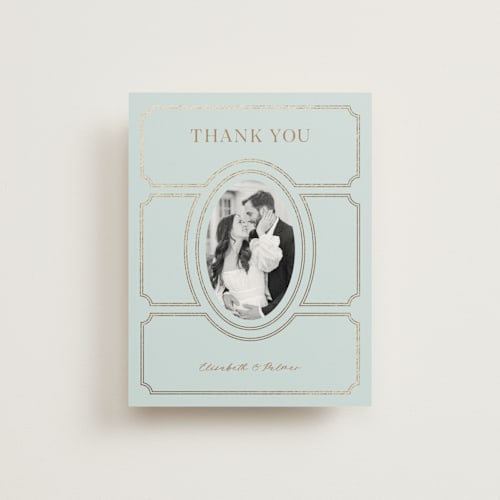 This is a hummingbird wedding thank you cards with foil pressed by Claudia Orengo called castle printing on strathmore in standard