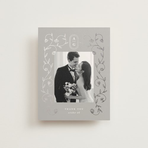 This is a moon wedding thank you cards with foil pressed by chocomocacino called cantuccini printing on strathmore in standard