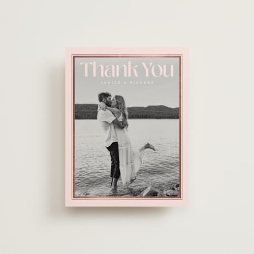 This is a strawberry wedding thank you cards with foil pressed by Claudia Orengo called news! printing on strathmore in standard