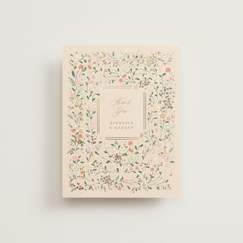 This is a ivory wedding thank you cards with foil pressed by Jennifer Wick called esther's garden printing on strathmore in standard