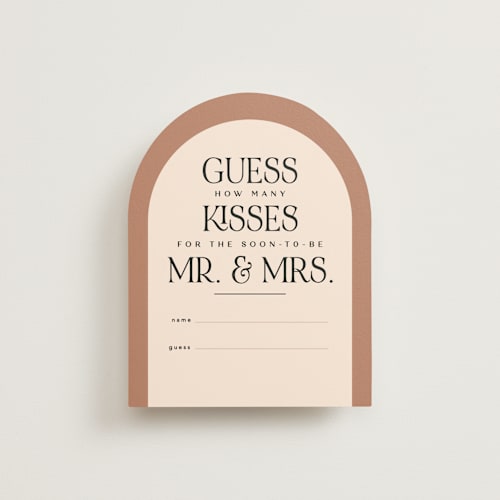 This is a desert bridal shower insert cards with standard by Creo Study called shower arch printing on signature in standard