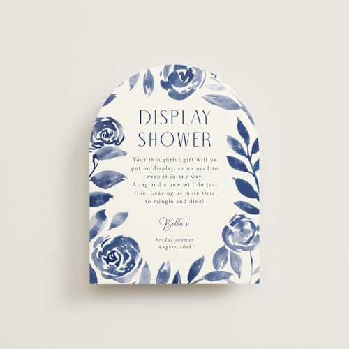 This is a indigo bridal shower insert cards with standard by Yaling Hou Suzuki called romantic garden printing on signature in standard