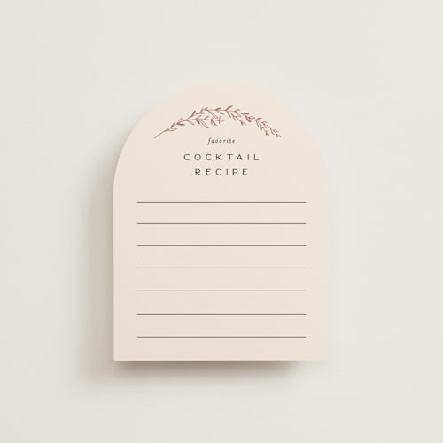 This is a ecru bridal shower insert cards with standard by Erica Krystek called embellished arch printing on signature in standard